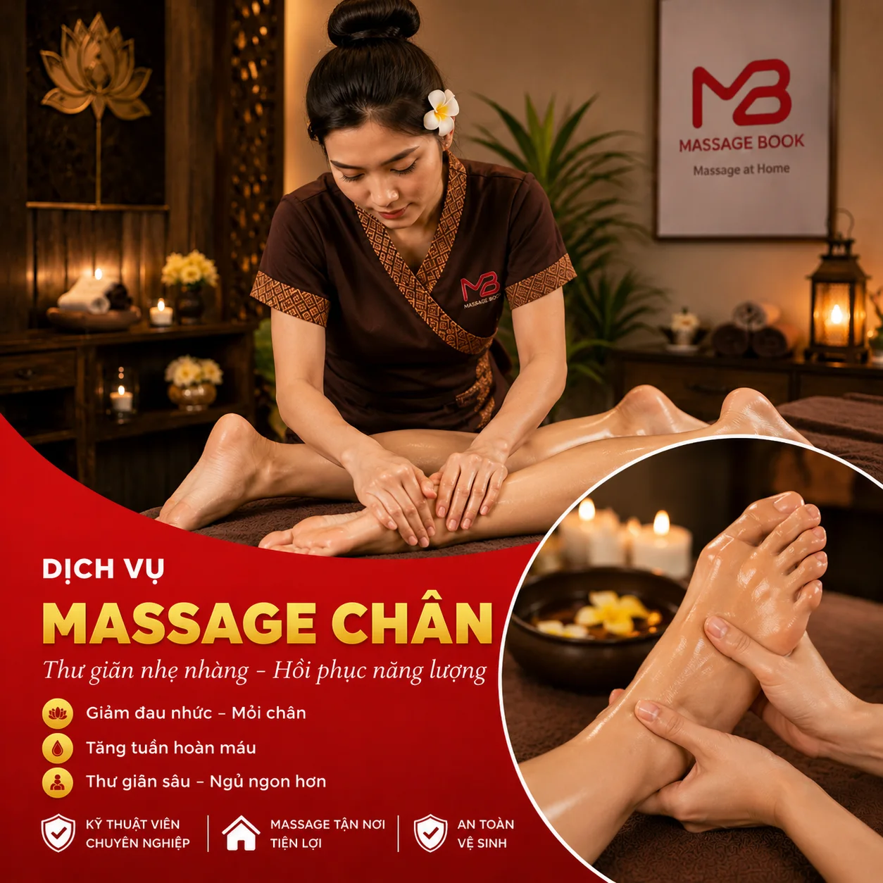 Dịch vụ massage chân tại nhà giúp giảm mệt mỏi và đau nhức